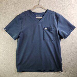 Figs Scrub Shirt Mens L Dark Harbor Leon Three Pocket Anti Odor Wrinkle Free